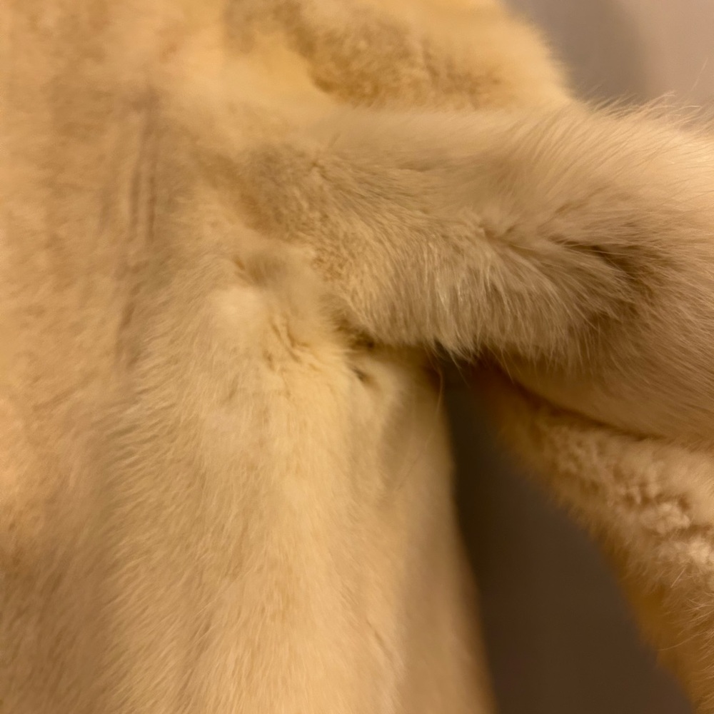 Elegant Beige Fur Coat - Picture 10 of 11